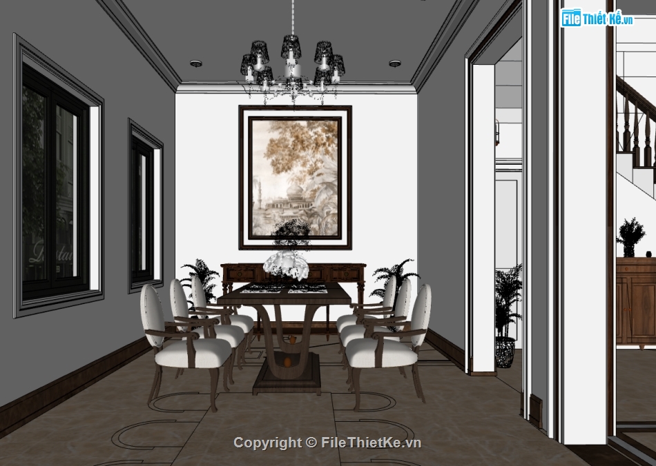 thiết kế phòng khách hiện đại,nội thất phòng khách,phòng khách hiện đại file sketchup,model su nội thất phòng khách