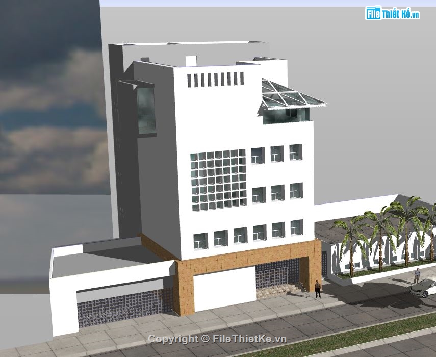 nhà làm việc,thiết kế nhà làm việc,sketchup nhà làm việc