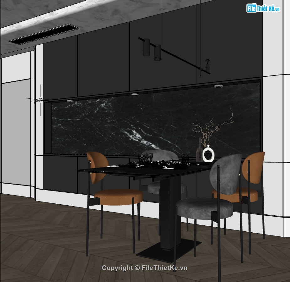 thiết kế nội thất chung cư,nội thất chung cư file sketchup,dựng model su nội thất chung cư