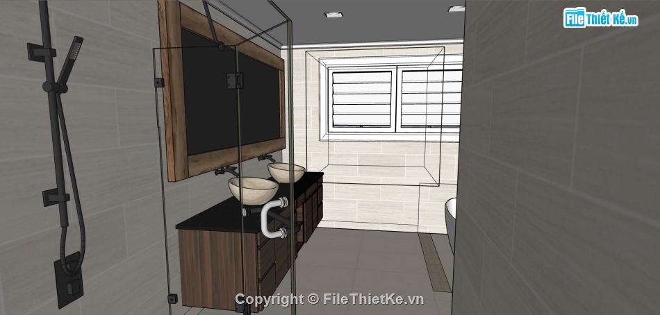 phòng hiện tắm hiện đại,model thiết kế phòng tắm,nội thất phòng tắm sketchup,mẫu phòng tắm đẹp