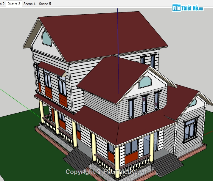 biệt thự 2 tầng,Su biệt thự 2 tầng,File su biệt thự 2 tầng,Sketchup biệt thự 2 tầng,Su 2017 biệt thự 2 tầng