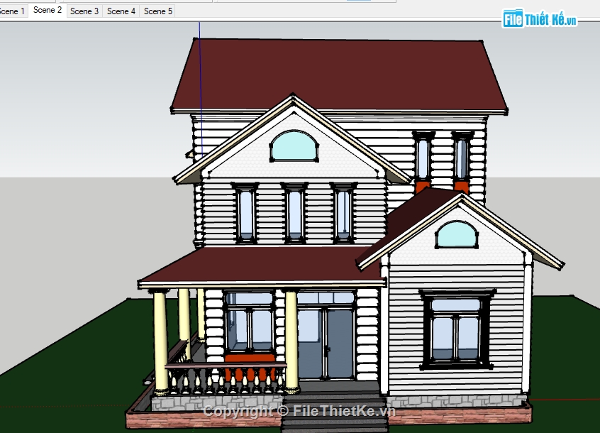 biệt thự 2 tầng,Su biệt thự 2 tầng,File su biệt thự 2 tầng,Sketchup biệt thự 2 tầng,Su 2017 biệt thự 2 tầng