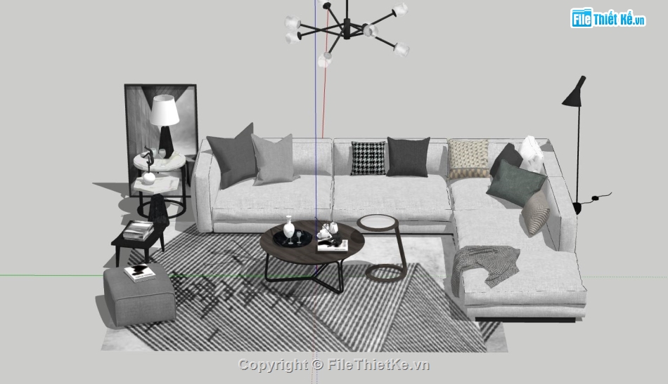 sketchup sofa,sofa hiện đại,thiết kế sofa đẹp