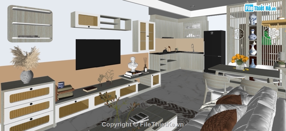 phòng khách hiện đại file su,sketchup nội thất phòng khách,sketchup phòng khách hiện đại,nội thất phòng khách dựng sketchup