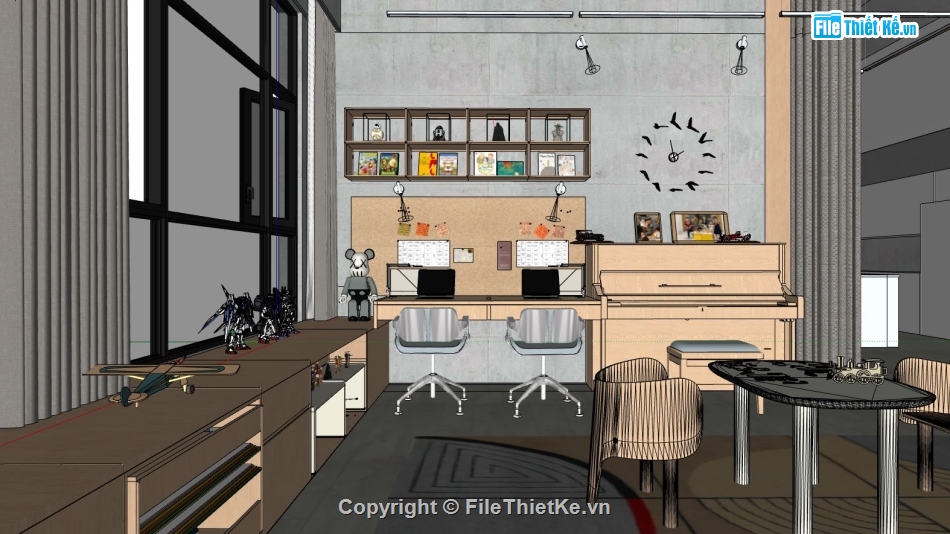 su phòng ngủ cho bé,3d phòng ngủ,file sketchup phòng ngủ đẹp
