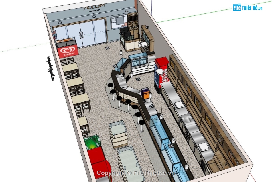 quán cafe file sketchup,sketchup quán cafe,quán cafe sketchup,model su quán cafe,file sketchup quán cafe