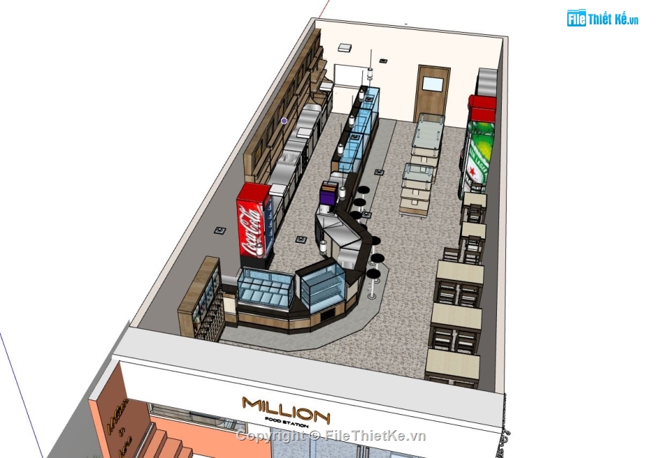 quán cafe file sketchup,sketchup quán cafe,quán cafe sketchup,model su quán cafe,file sketchup quán cafe