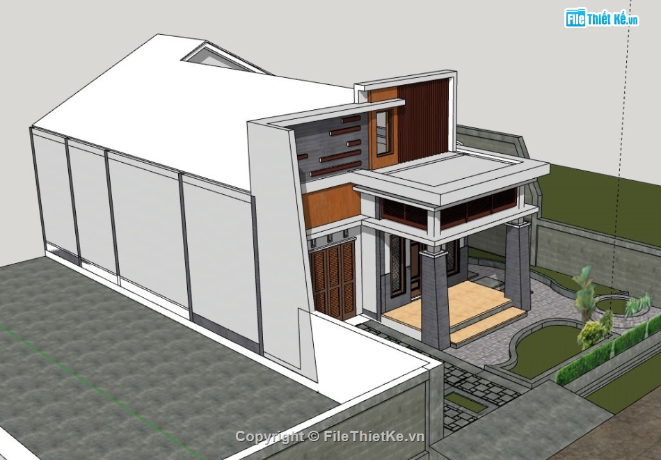 Biệt thự 1 tầng file su,sketchup biệt thự 1 tầng,model su biệt thự 1 tầng,biệt thự 1 tầng file sketchup