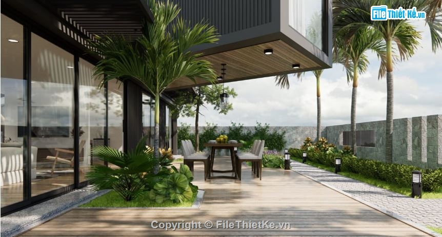 biệt thự hiện đại,biệt thự 12x12m,mẫu biệt thự sketchup,mẫu biệt thự 2 tầng,biệt thự container