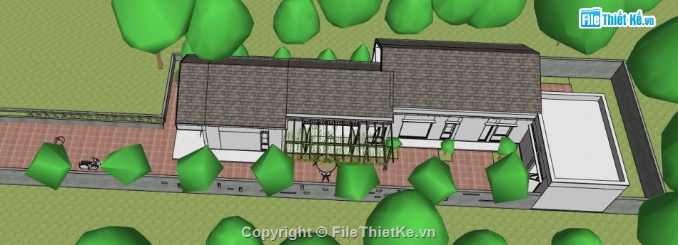 mẫu nhà cấp 4 đẹp,nhà cấp 4 file sketchup,model su nhà cấp 4 đẹp,file sketchup mẫu nhà cấp 4
