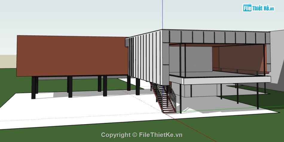 model sketchup nhà văn phòng,thiết kế 3d su nhà làm việc,dựng bao cảnh nhà văn phòng file su