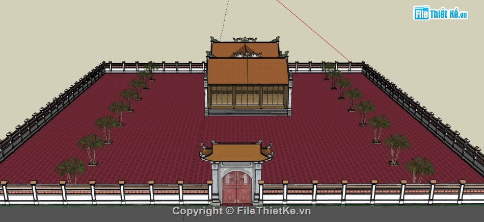 đền Thanh Hóa,file sketchup đền,model su đền thờ,đền thờ,file su đền thờ