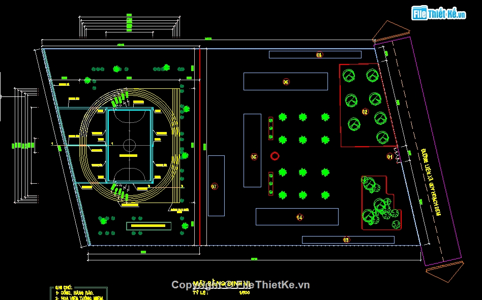 Bản vẽ đường chạy điền kinh,file cad đường chạy thể dục,thiết kế đường chạy thể thao