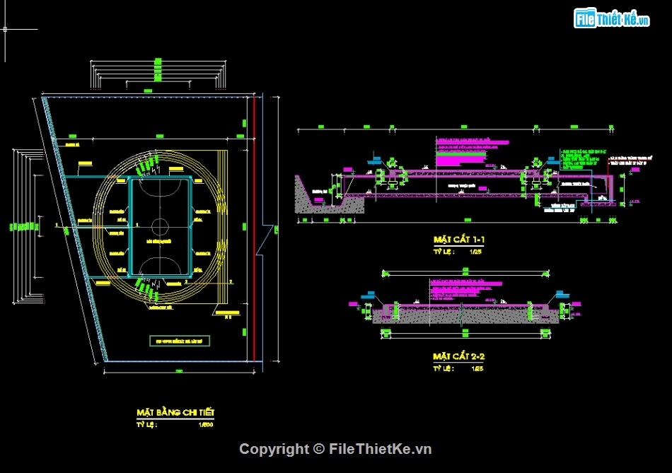 Bản vẽ đường chạy điền kinh,file cad đường chạy thể dục,thiết kế đường chạy thể thao