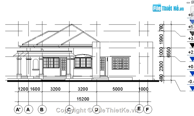 biệt thự nhà vườn,file revit biệt thự,thiết kế biệt thự,Revit biệt thự 6x10m