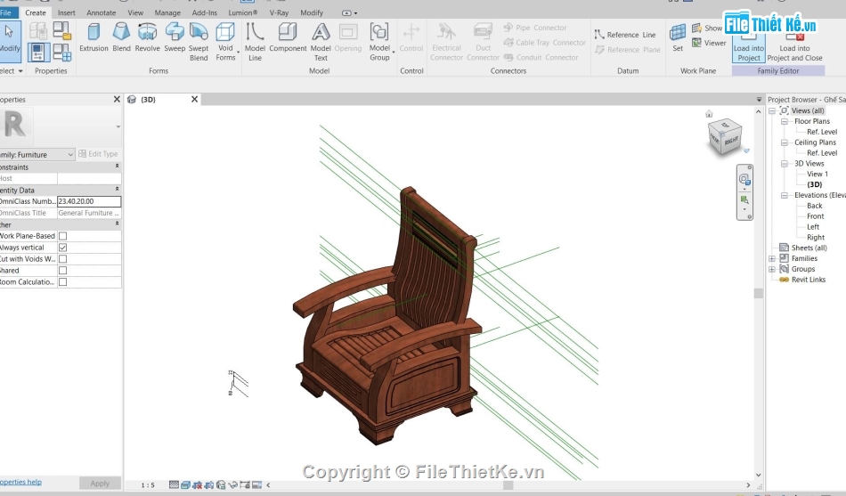 ghế,salon,ghế sofa gỗ,revit thiết kế ghế gỗ