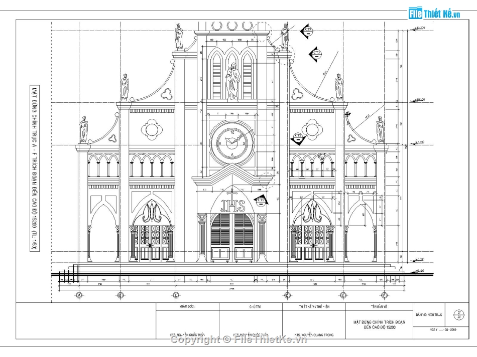 cad nhà thờ,bản vẽ nhà thờ,bản vẽ nhà thờ đạo,nhà thờ
