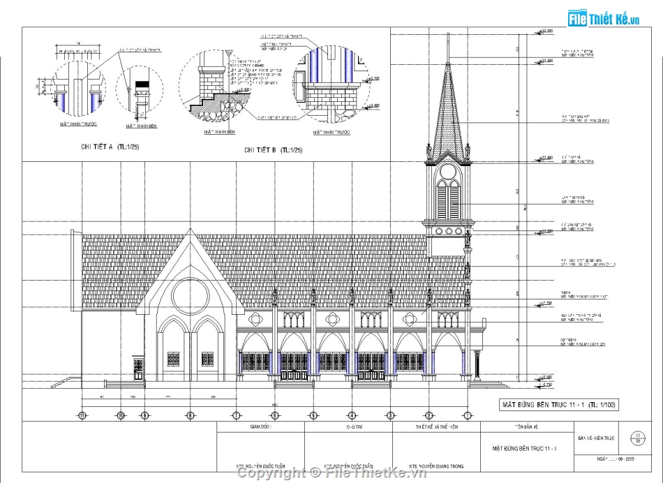 cad nhà thờ,bản vẽ nhà thờ,bản vẽ nhà thờ đạo,nhà thờ