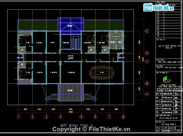 File Cad Thiết Kế Sơ Bộ Mặt Bằng Nhà Điều Hành 2 Tầng Văn Phòng Công Nghiệp