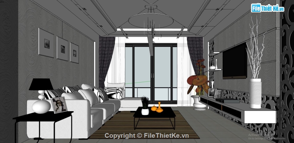 file sketchup nội thất phòng khách,phòng khách sketchup,model phòng khách,phòng khách file su