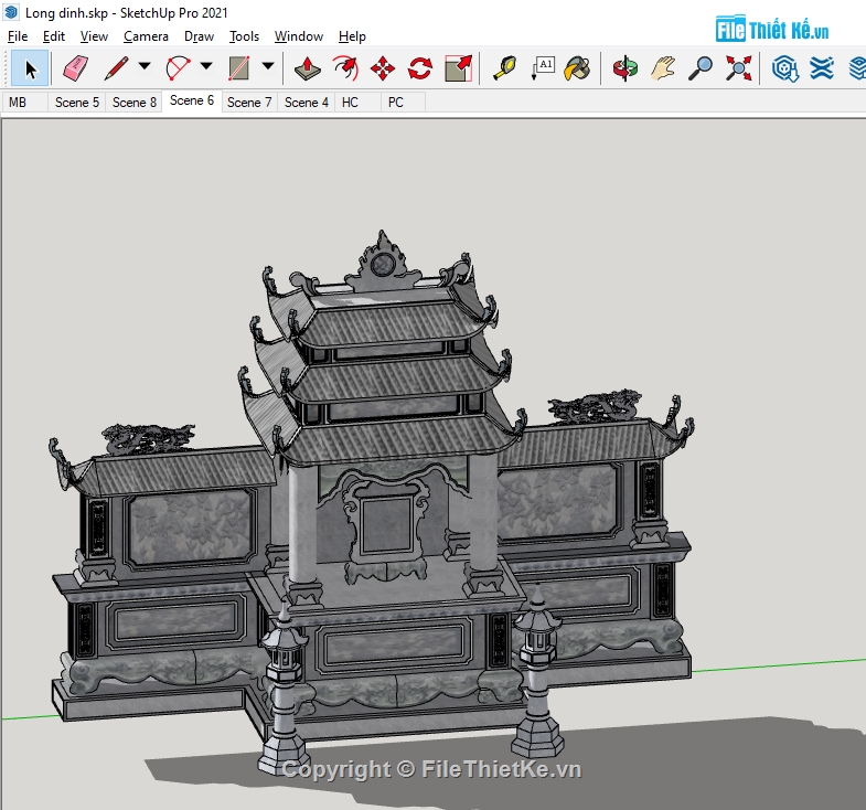 sketchup mộ đá,3d sketchup lăng mộ,lăng mộ 3d,File sketchup lăng mộ