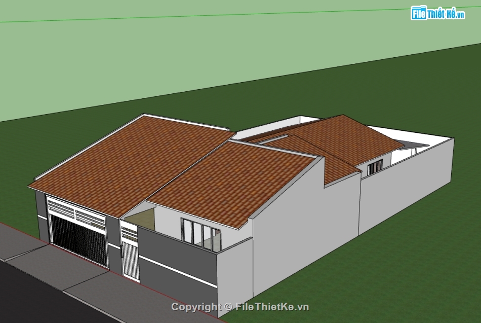 sketchup nhà 1 tầng,nhà 1 tầng,3d nhà 1 tầng,file su nhà 1 tầng,model sketchup nhà 1 tầng,3d sketchup nhà 1 tầng