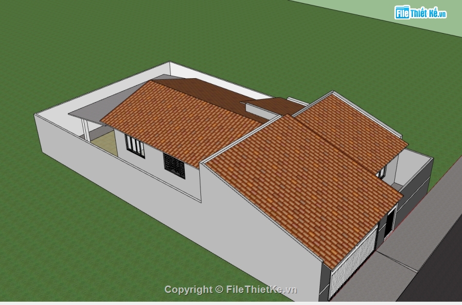 sketchup nhà 1 tầng,nhà 1 tầng,3d nhà 1 tầng,file su nhà 1 tầng,model sketchup nhà 1 tầng,3d sketchup nhà 1 tầng