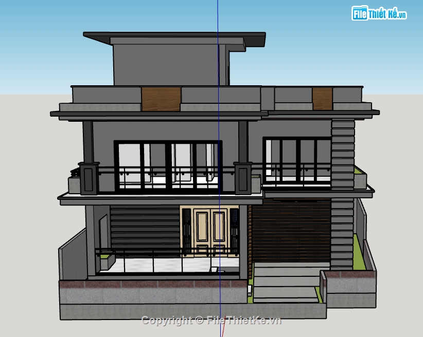 biệt thự 2 tầng file su,model su biệt thự 2 tầng,model 3d biệt thự 2 tầng,file sketchup biệt thự 2 tầng