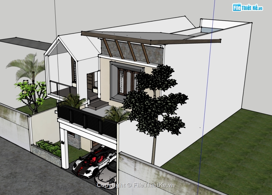 file sketchup nhà phố 2 tầng,model sketchup nhà phố 2 tầng,sketchup nhà phố 2 tầng,3d sketchup nhà phố 2 tầng