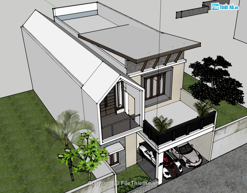 file sketchup nhà phố 2 tầng,model sketchup nhà phố 2 tầng,sketchup nhà phố 2 tầng,3d sketchup nhà phố 2 tầng