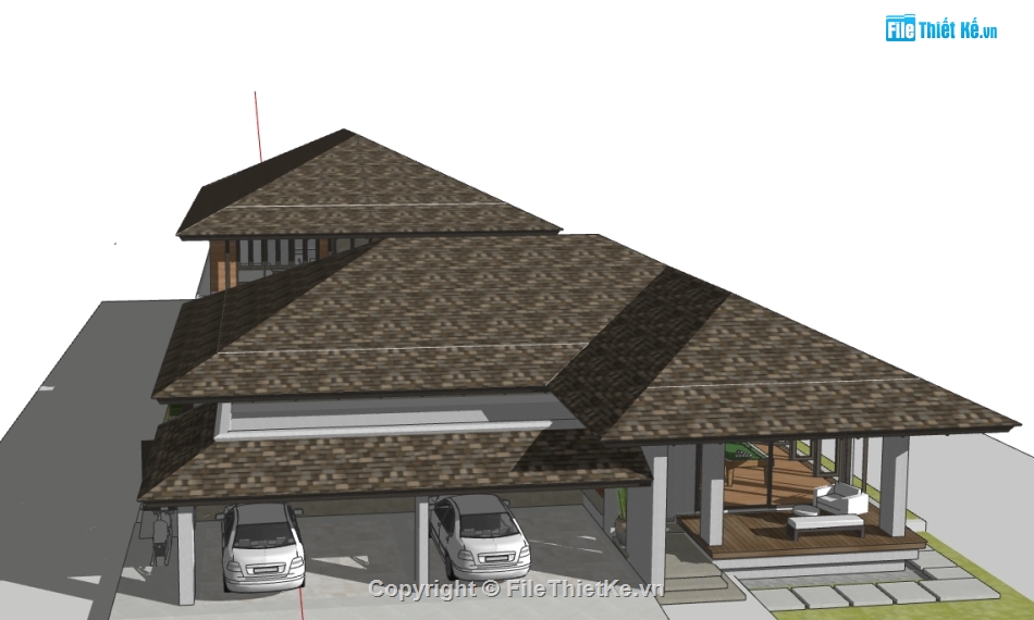 nhà nghỉ dưỡng sketchup,File sketchup homestay,homestay sketchup