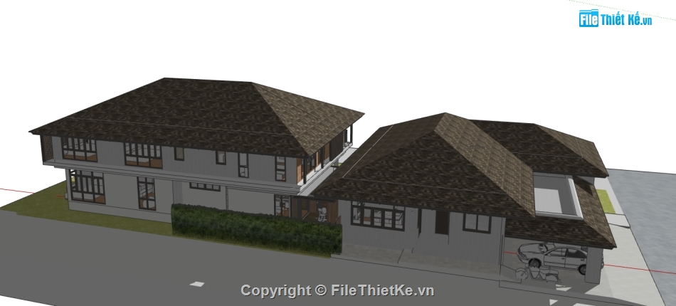 nhà nghỉ dưỡng sketchup,File sketchup homestay,homestay sketchup