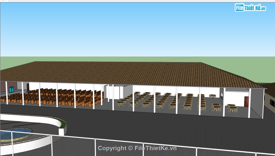 khu vui chơi,khu vui chơi thể thao,khu phức hợp,3d khu phức hợp,dựng sketchup khu phức hợp