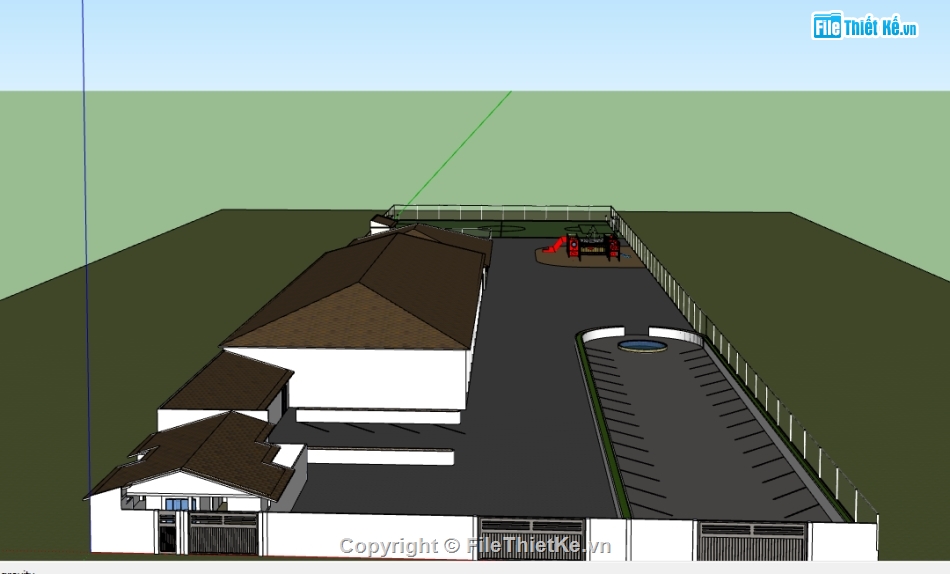 khu vui chơi,khu vui chơi thể thao,khu phức hợp,3d khu phức hợp,dựng sketchup khu phức hợp