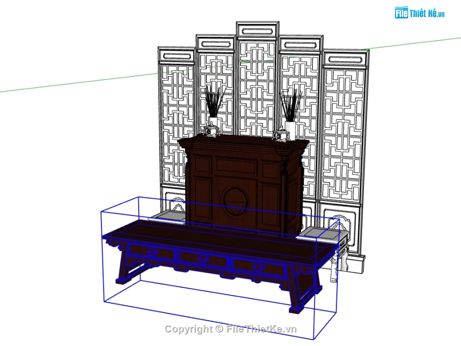 File sketchup ban thờ,File sketchup phòng thờ,File 3d sketchup vách thờ