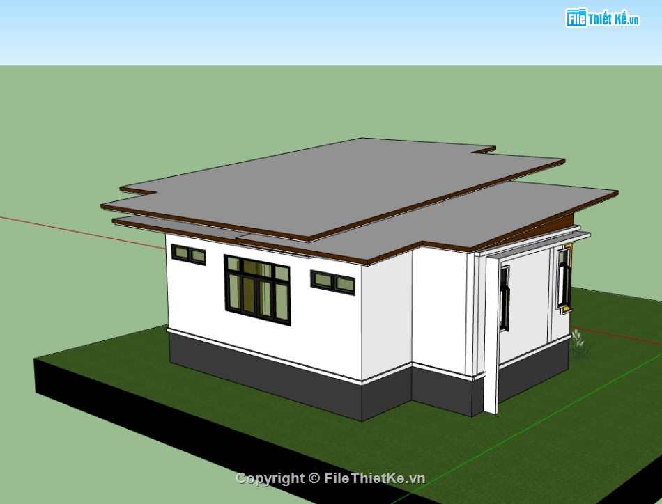 3d nhà 1 tầng,model su  nhà 1 tầng,model sketchup  nhà 1 tầng,file sketchup  nhà 1 tầng,file su  nhà 1 tầng