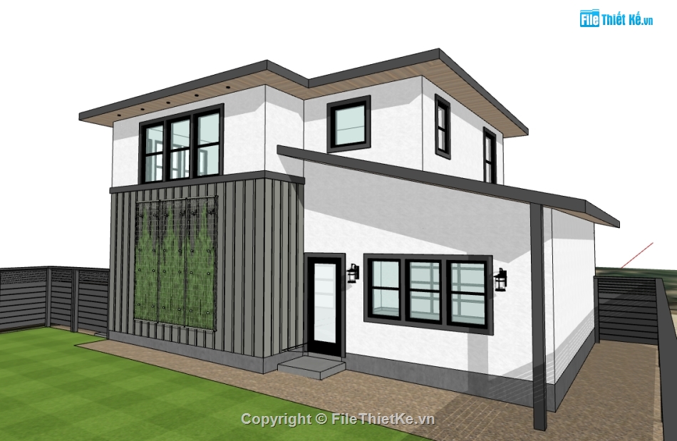 nhà 2 tầng file sketchup,nhà 2 tầng file su,nhà 2 tầng model su