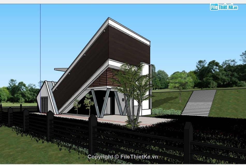 File sketchup nhà,nhà hiện đại,su nhà hiện đại