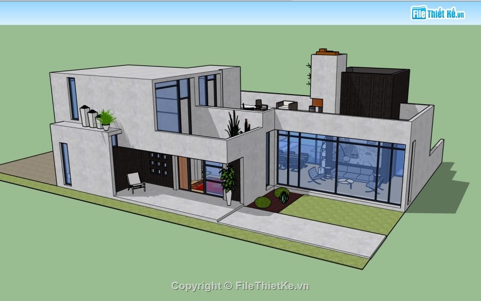 Model sketchup nhà,file 3d nhà ở,3d sketchup nhà phố,file su nhà phố