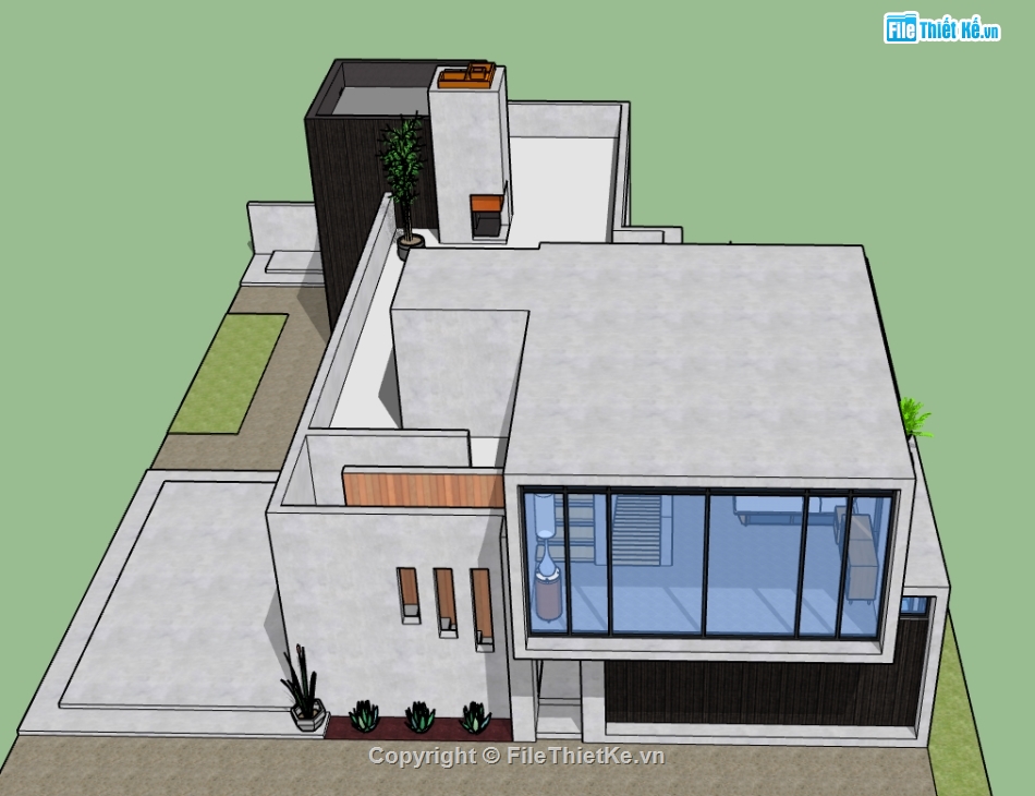 Model sketchup nhà,file 3d nhà ở,3d sketchup nhà phố,file su nhà phố