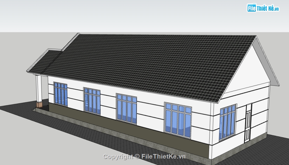 biệt thự 1 tầng,model biệt thự 1 tầng,3d biệt thự 1 tầng,sketchup biệt thự 1 tầng,dựng 3d biệt thự 1 tầng