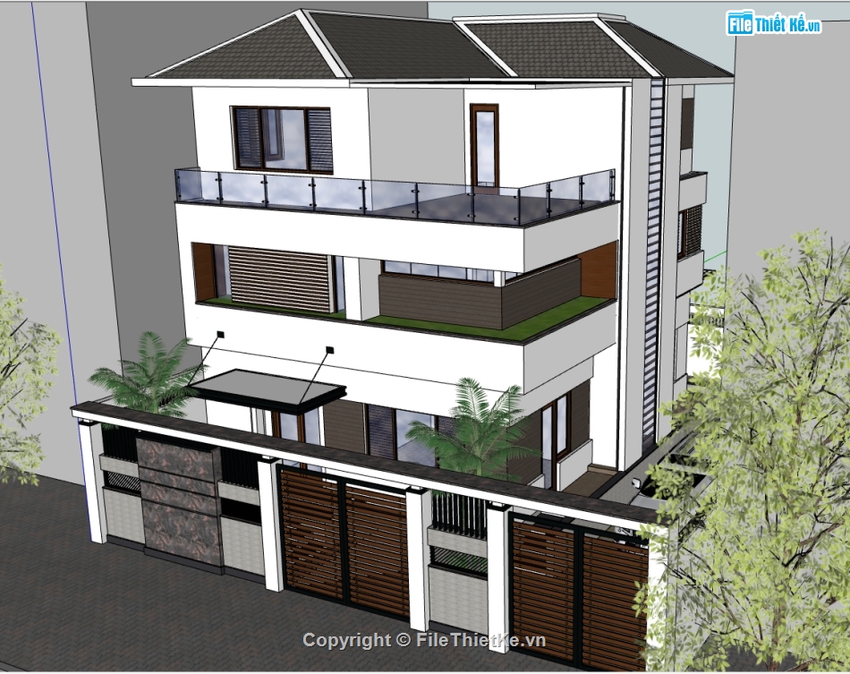 biệt thự 3 tầng file su,model su biệt thự 3 tầng,file sketchup biệt thự 3 tầng,model sketchup biệt thự 3 tầng