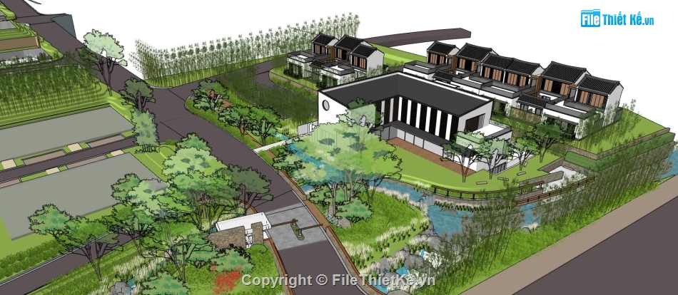 sketchup biệt thự,biệt thự  sketchup,File biệt thự sketchup,File 3d biệt thự sketchup