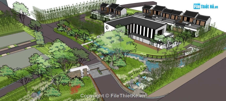 sketchup biệt thự,biệt thự  sketchup,File biệt thự sketchup,File 3d biệt thự sketchup