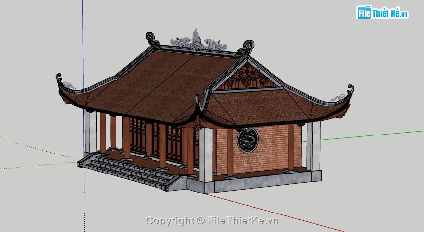 File sketchup chùa,File 3d sketchup chùa,File 3d chùa,mẫu chùa đẹp