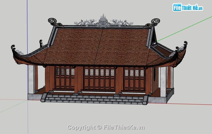 File sketchup chùa,File 3d sketchup chùa,File 3d chùa,mẫu chùa đẹp