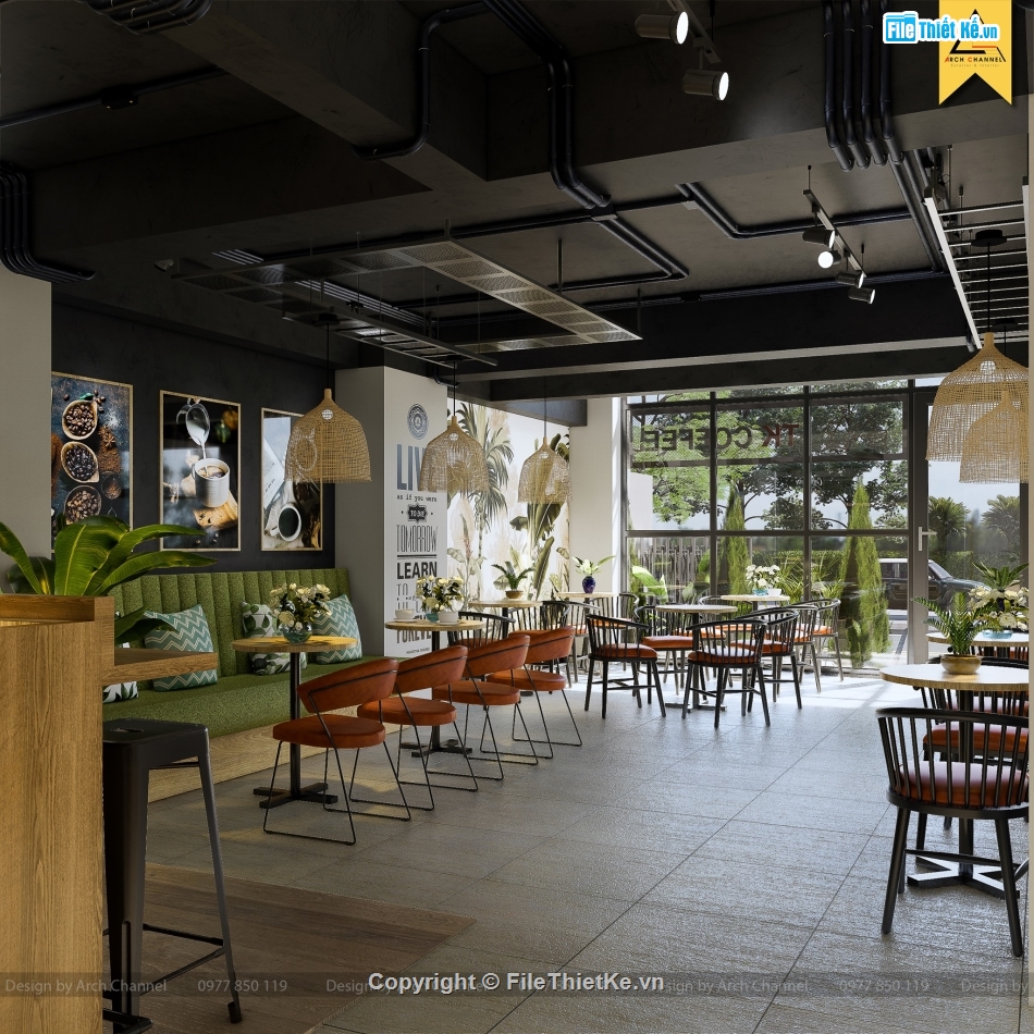 sketchup quán cafe,cafe sketchup,mẫu quán cafe,quán cafe sketchup