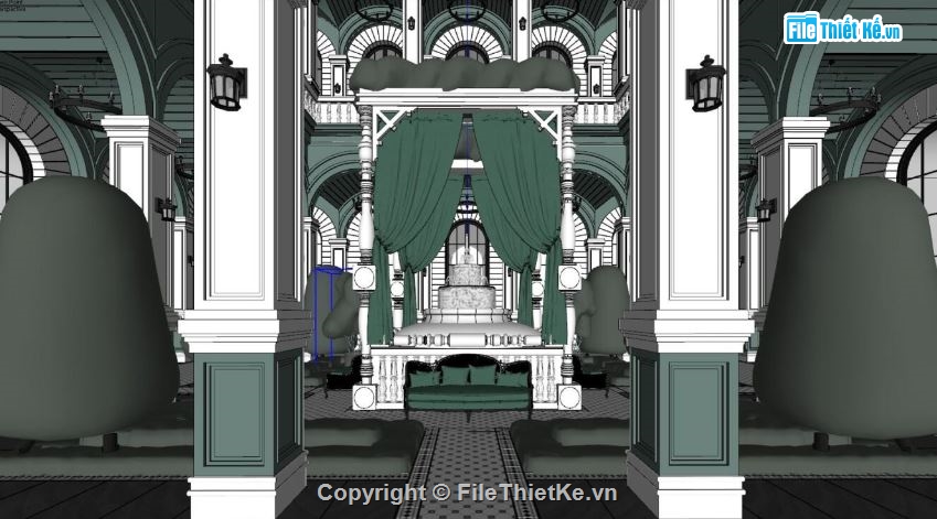 biệt thự sân vườn,mẫu biệt thự vườn,sketchup vườn,mẫu sân vườn đẹp