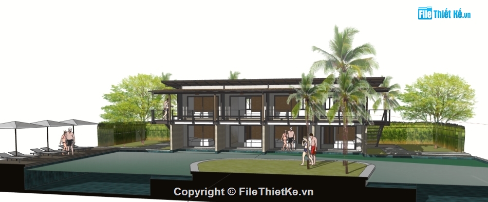 sketchup nhà nghỉ dưỡng 2 tầng,file sketchup nhà nghỉ dưỡng 2 tầng,model sketchup nhà nghỉ dưỡng 2 tầng,3d sketchup nhà nghỉ dưỡng 2 tầng