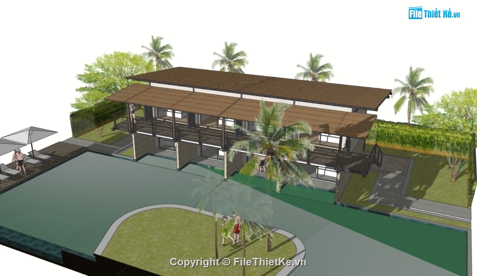 sketchup nhà nghỉ dưỡng 2 tầng,file sketchup nhà nghỉ dưỡng 2 tầng,model sketchup nhà nghỉ dưỡng 2 tầng,3d sketchup nhà nghỉ dưỡng 2 tầng